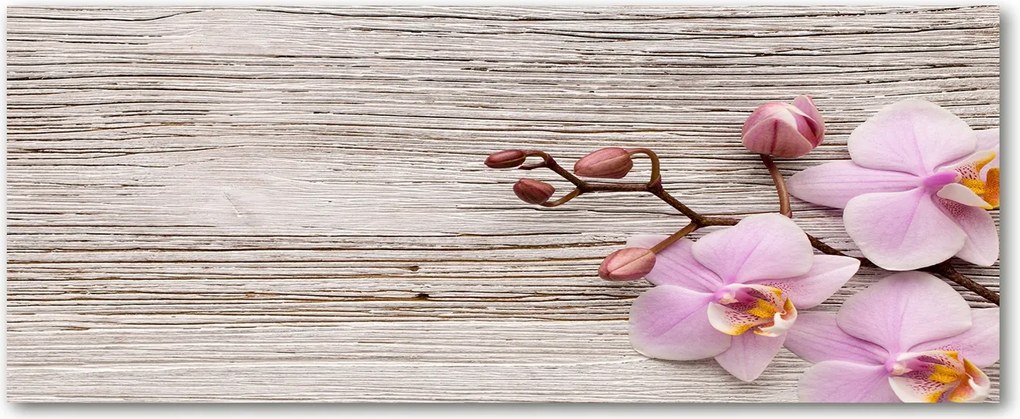 Orchidea edzett üveg panel fán XXL