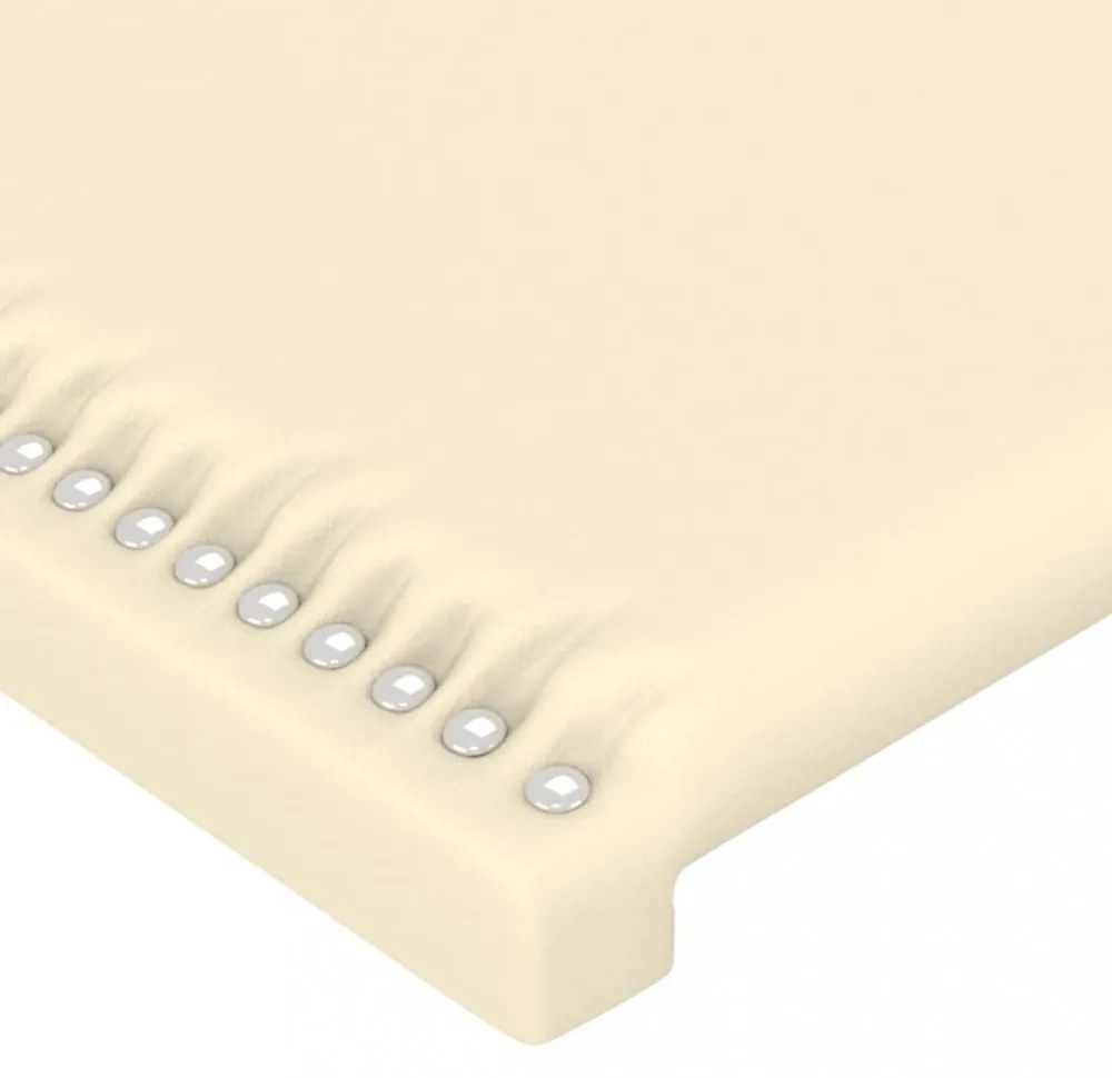 krémszínű műbőr LED-es fejtámla 103 x 16 x 78/88 cm
