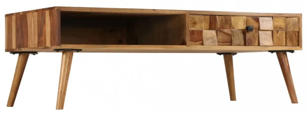 tömör akácfából dohányzóasztal mézszínű felülettel 110x50x37 cm