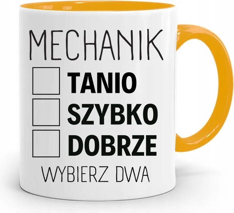 Sárga Bögre Szerelőnek Válasszon Kettőt fényképes nyomtatással