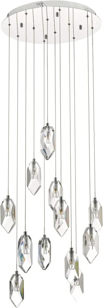 DAR LIGHTING CRY1250 CRYSTAL Kristály Függesztett Lámpa Csiszolt Króm IP20