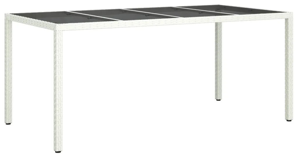 Kerti Étkezőasztal Fehér 190x90x75 cm Polirattan