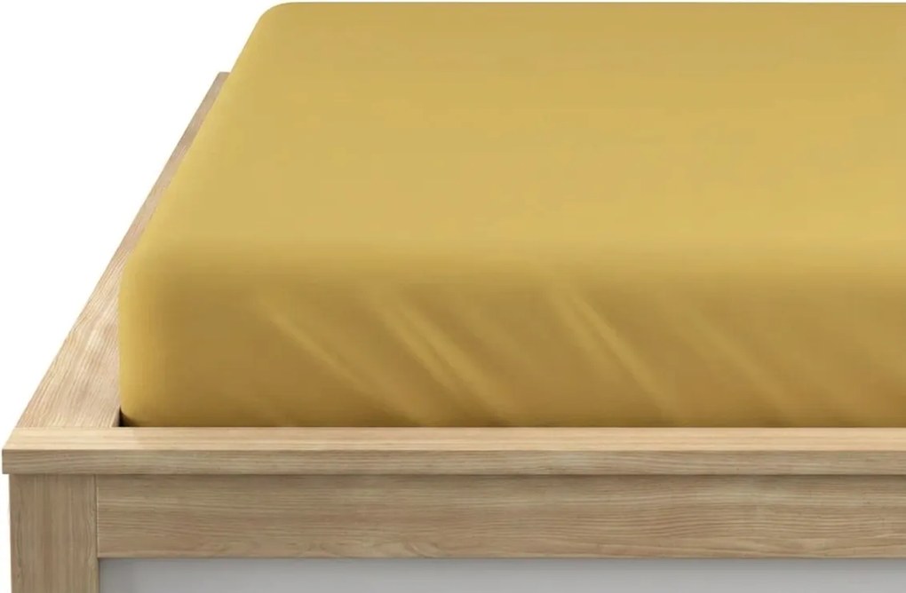 Jersey sárga lepedő BASIC 90x200 cm