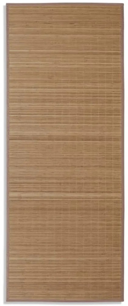 Négyszögletes barna bambusz szőnyeg 80 x 200 cm