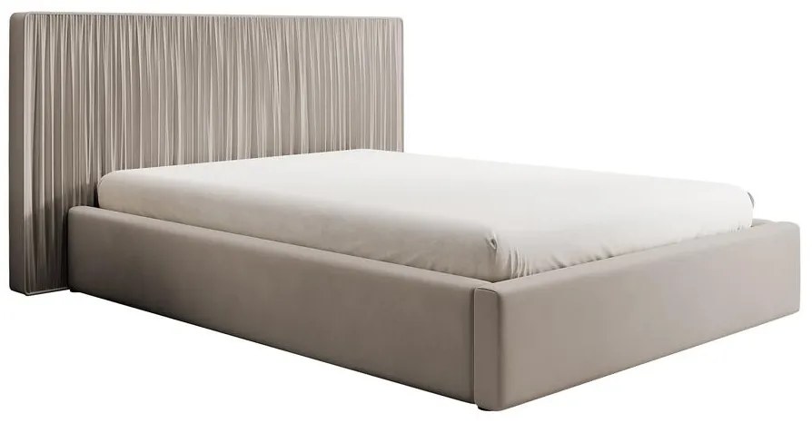 Franciaágy 180 cm Thala 180 (ágyráccsal) (tárolóhellyel) (bézs szürke + fekete). 1099724