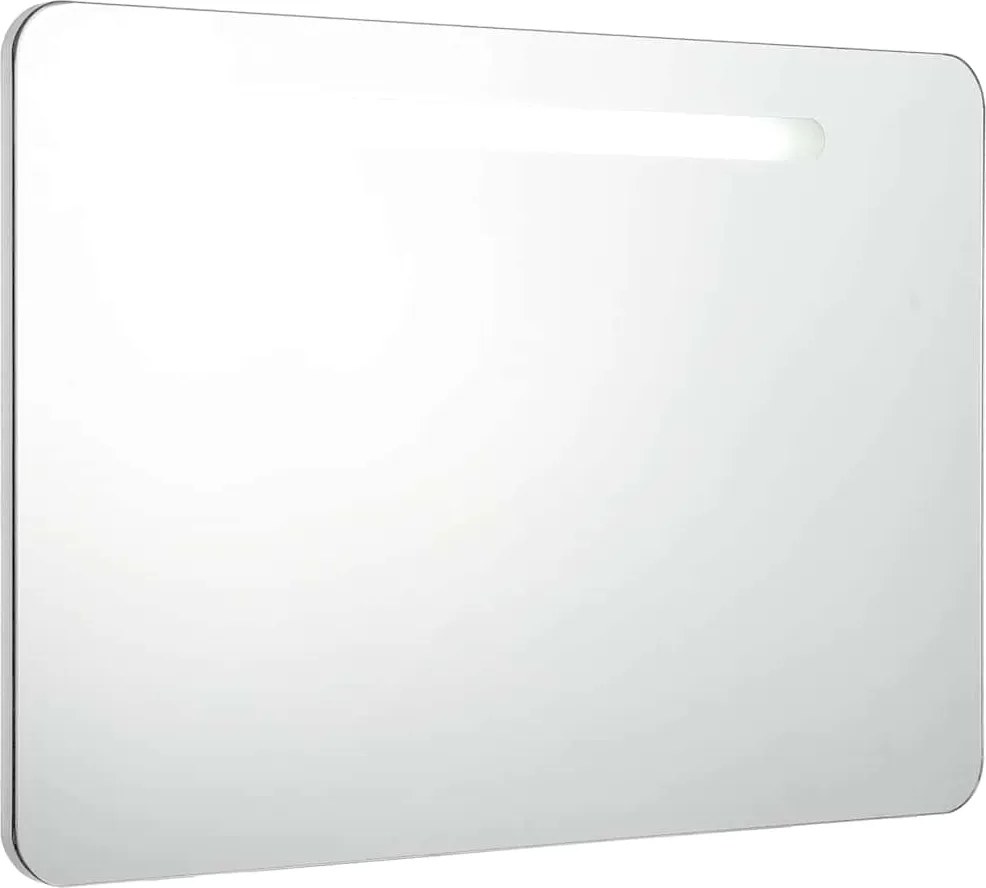 vidaXL tükrös fürdőszobaszekrény LED világítással 80 x 9,5 x 55 cm
