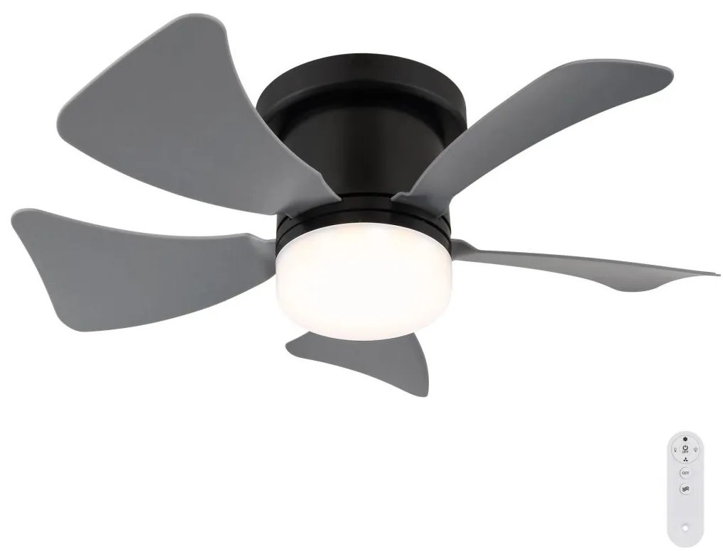 Globo 03609A - HINES LED 10W 230V mennyezeti ventilátor távirányítóval, szürke