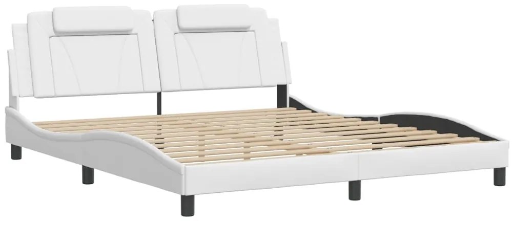 fehér műbőr ágykeret Viana matrac nélkül 180x200 cm