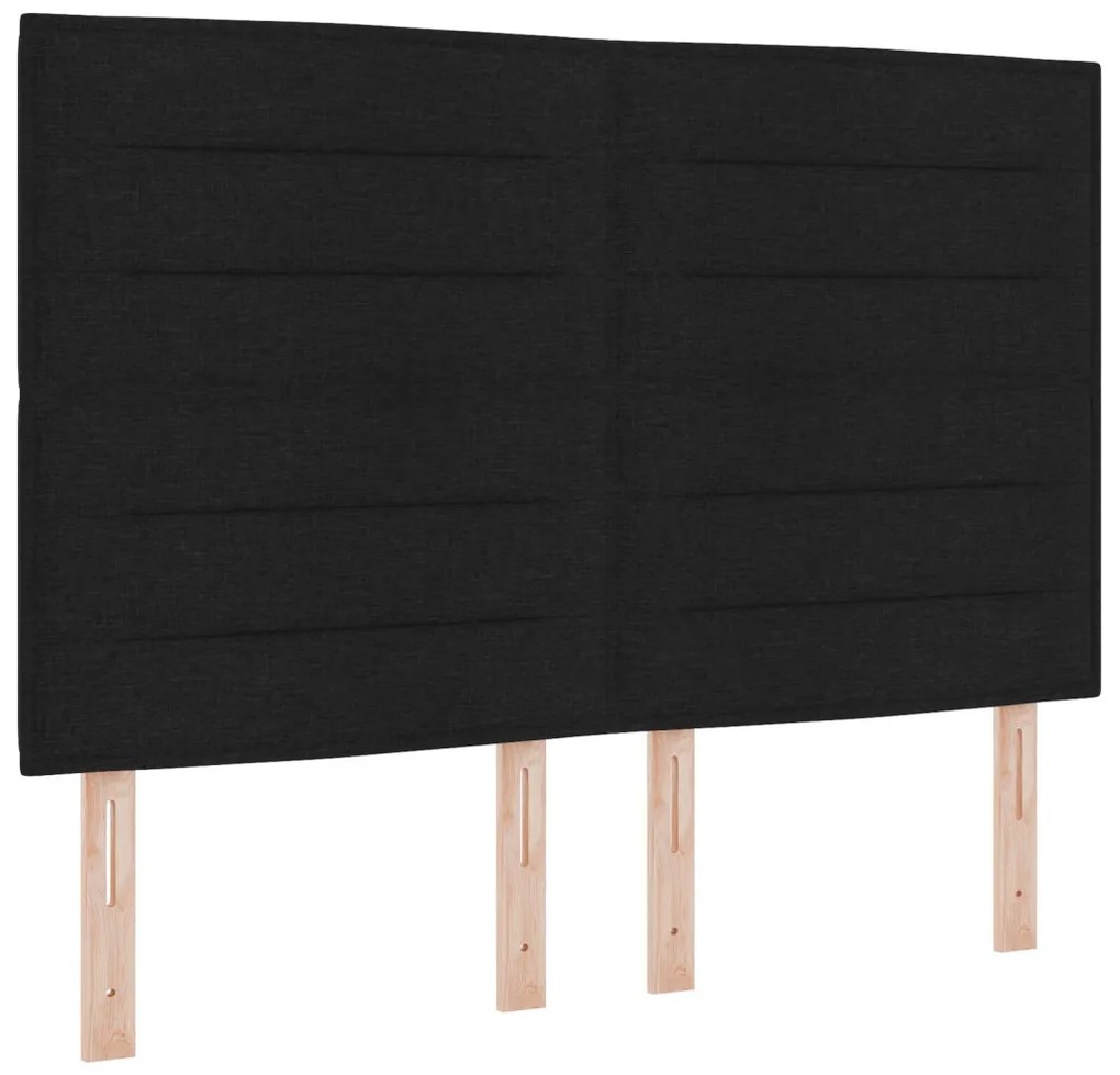 Fekete Rugós Ágy Matraccal 140x200 cm Szövet
