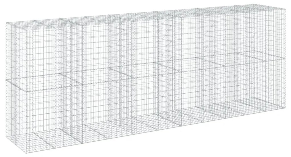 horganyzott vas gabion kosár fedéllel 550 x 100 x 200 cm