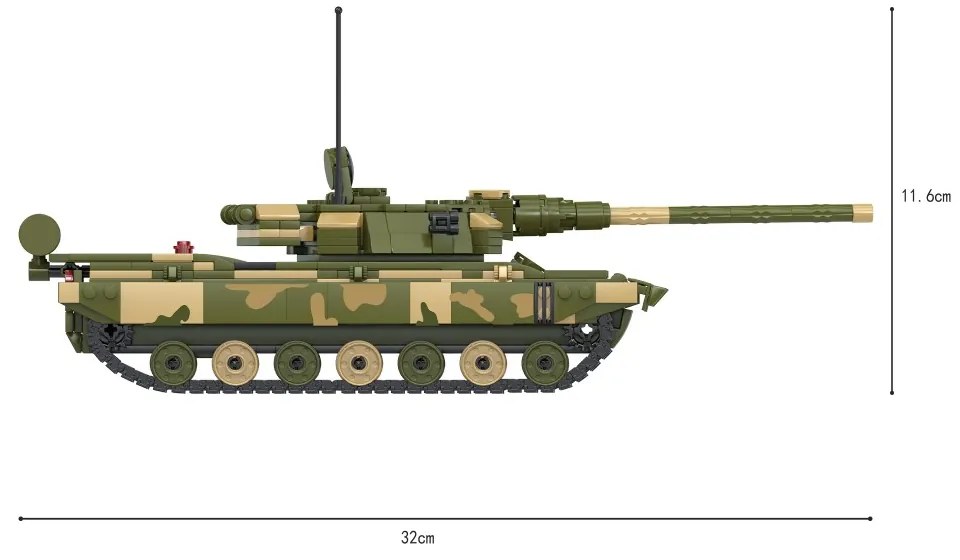 COGO® 3384 | lego-kompatibilis építőjáték | 780 db építőkocka | Nagy élethű tank