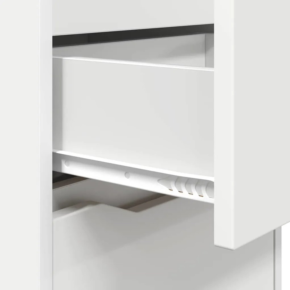 vidaXL Éjjeli asztal fiókkal Fehér 40 x 30 x 467 cm Faanyag