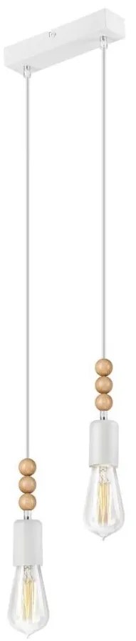 Simon függeszték 2xE27/60W/230V fehér/cseresznye