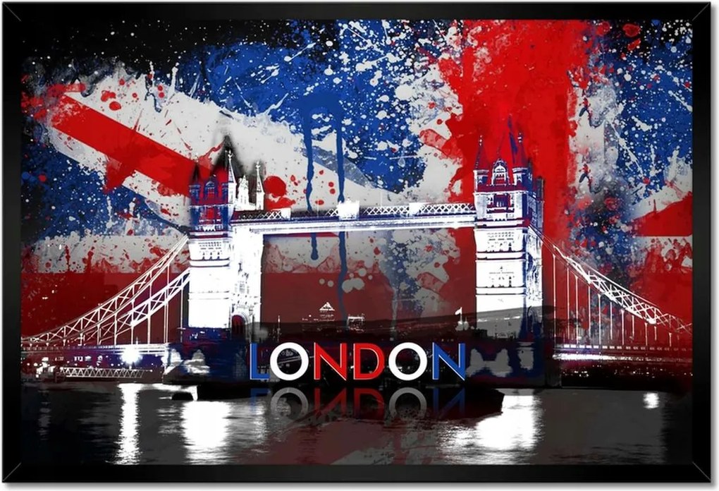 Poszterek keretben 60x40 Tower Bridge zászlóval