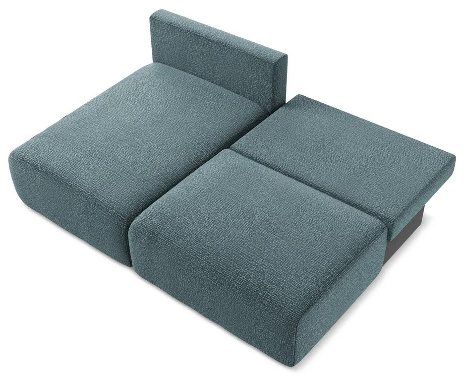 Türkiz kinyitható-tárolóhelyes sarokkanapé (bal oldali) Kalena – Makamii