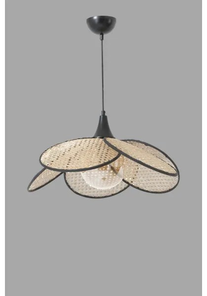 Kábeles függőlámpa FUME 1xE27/40W/230V átm. 45 cm fekete/bézs