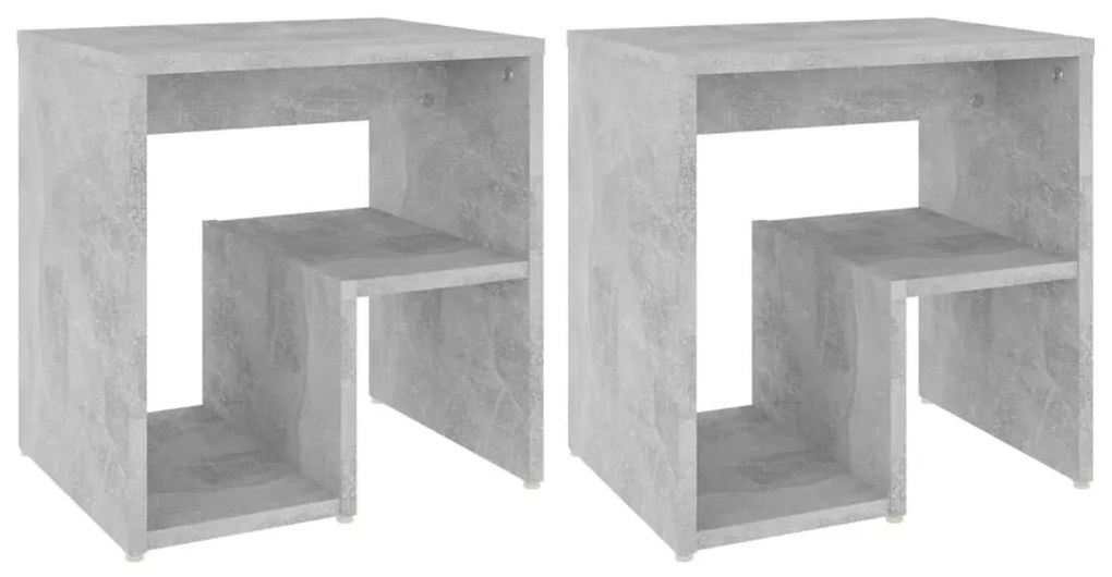 2 db betonszürke szerelt fa éjjeliszekrény 40 x 30 x 40 cm