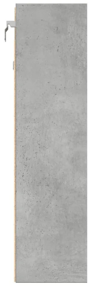 betonszürke szerelt fa vitrinszekrény 100 x 15 x 58 cm