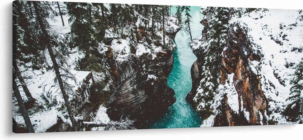 Kép - hegyi folyó télen (120x50 cm)