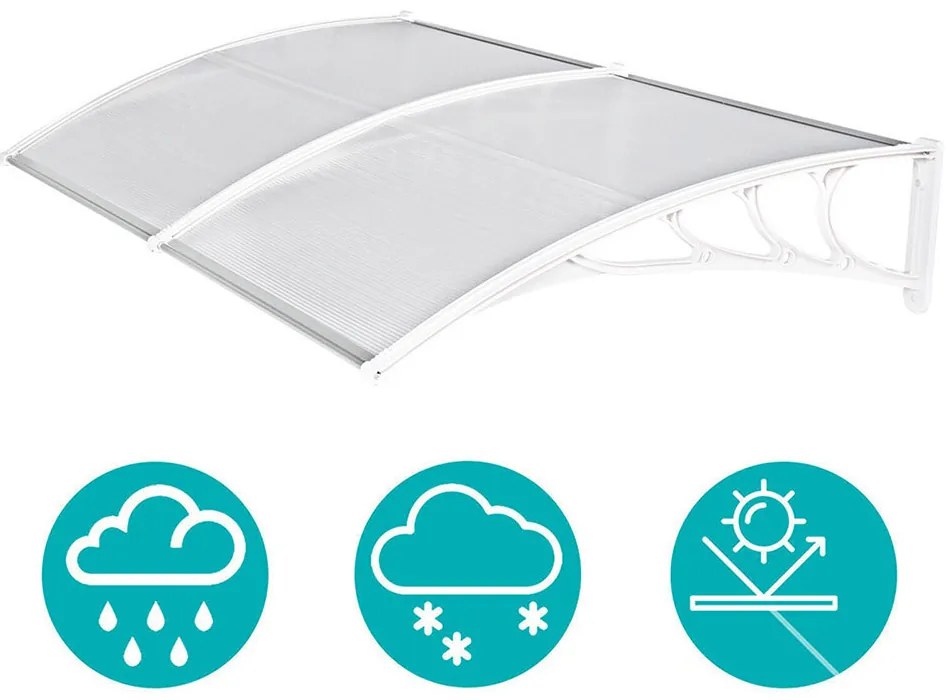 Műanyag előtető több méretben és színben-240x90 cm-fehér