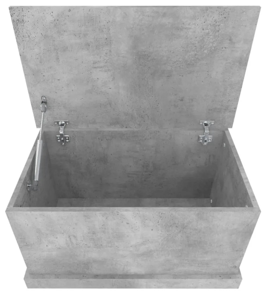 betonszürke szerelt fa tárolóláda 70x40x38 cm