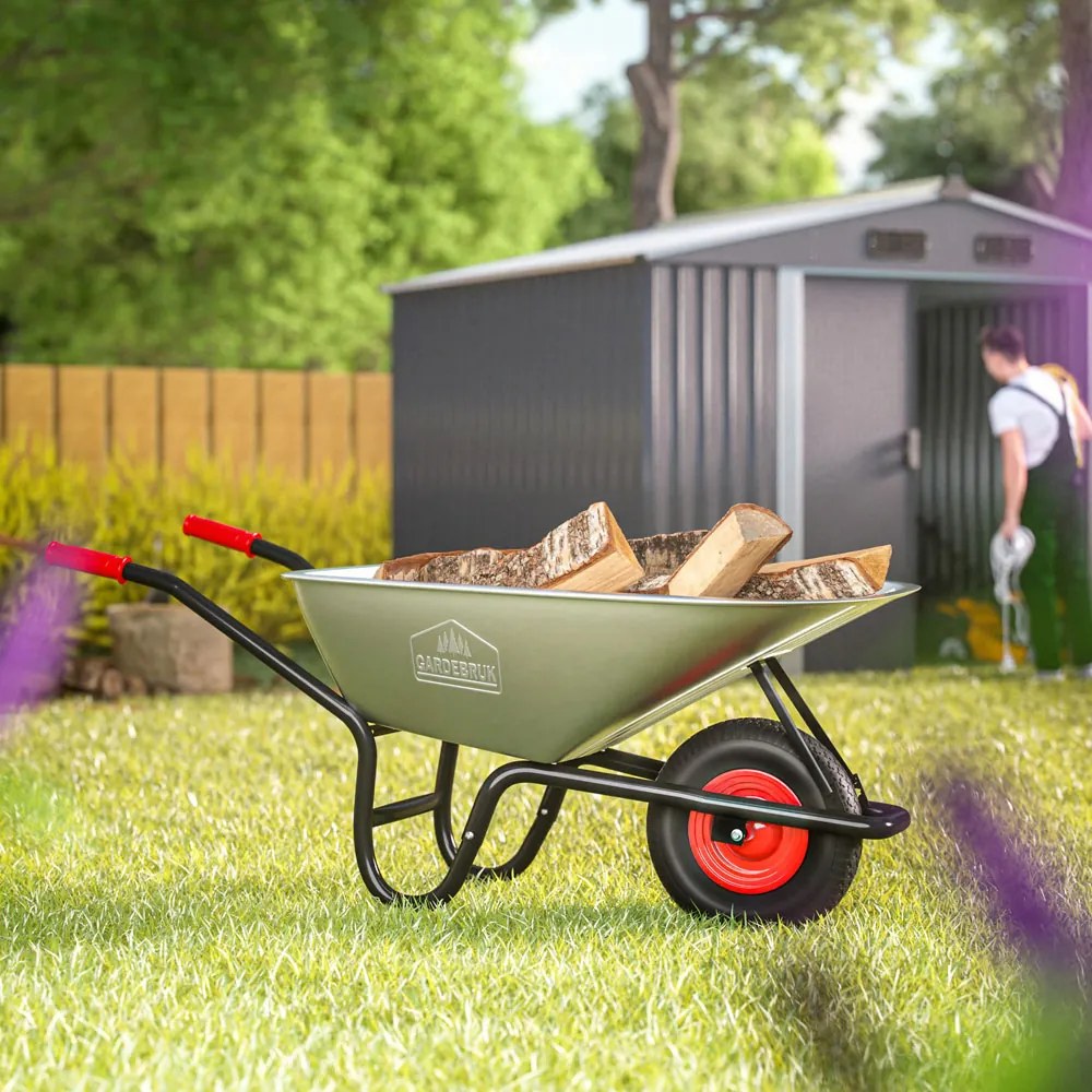 BARRY horganyzott talicska, max. kapacitás 100l/250kg, ezüst/fekete Gardebruk