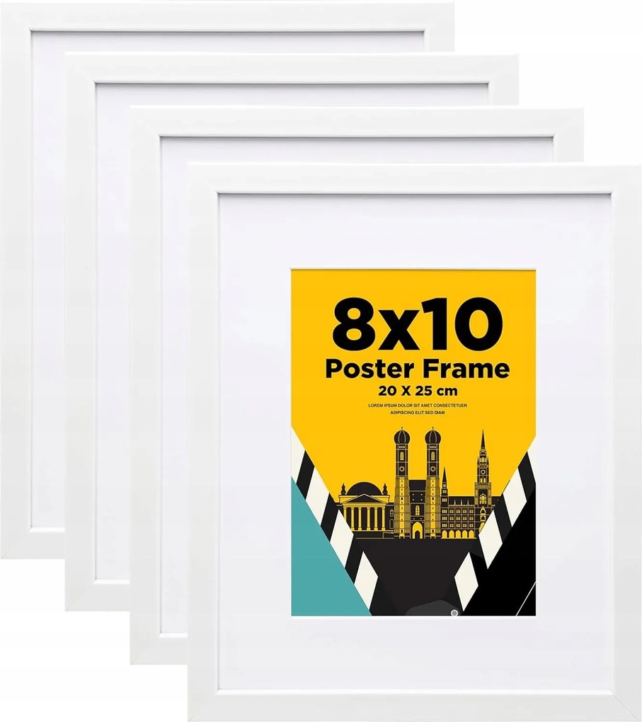 Egofine képkeret 20x25 cm 4 db fa fehér üveggel 13x18 cm