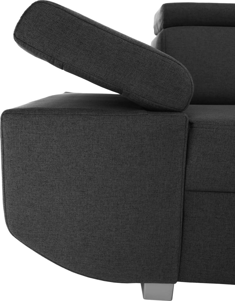 Ülőgarnitúra, sötétszürke, szövet Stark, jobbos, MAVIS