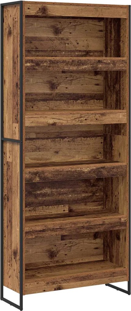 vidaXL Könyvespolc 2 pcs Öreg fa 80 x 30 x 155 cm Faanyag