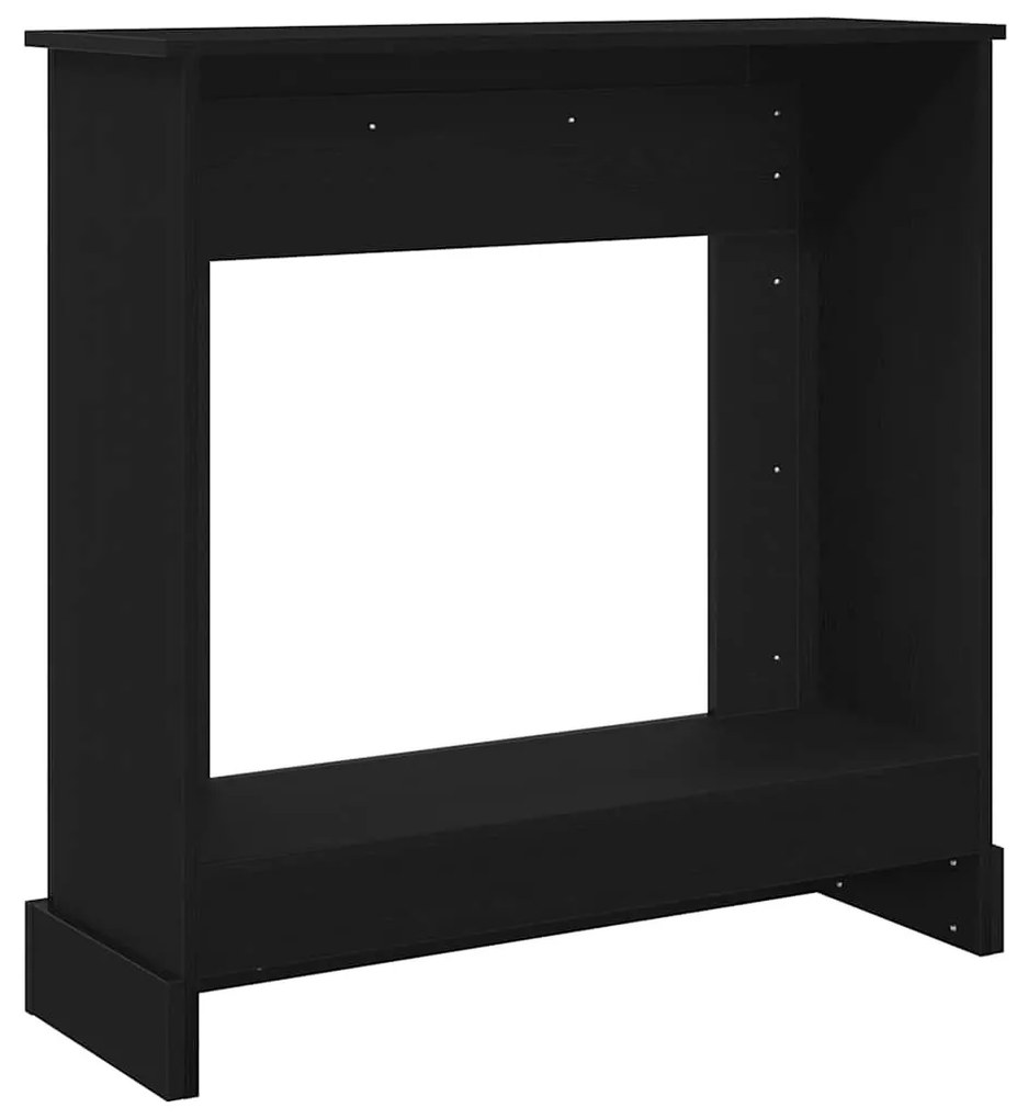 fekete tölgy színű szerelt fa kandallóburkolat 90x30x90 cm