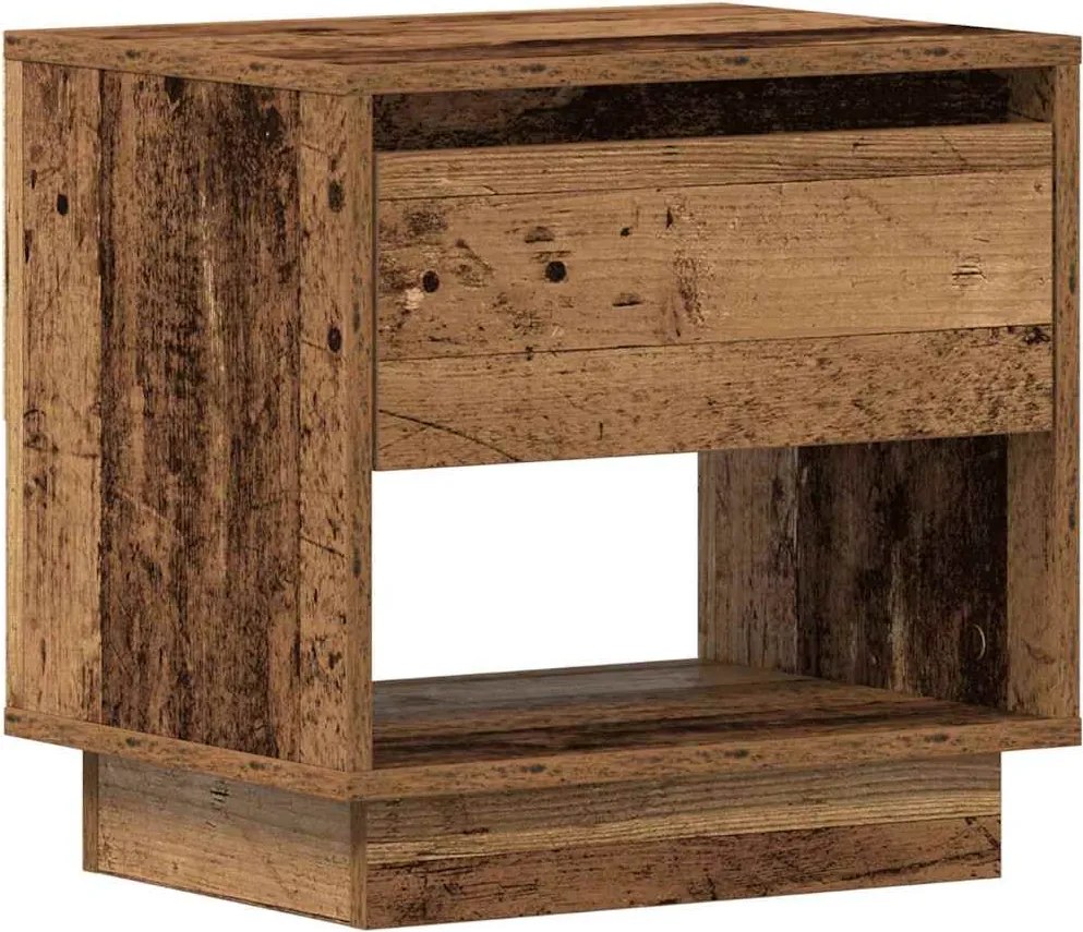 vidaXL Éjjeliszekrény fiókkal Öreg fa 45 x 34 x 44 cm Faanyag