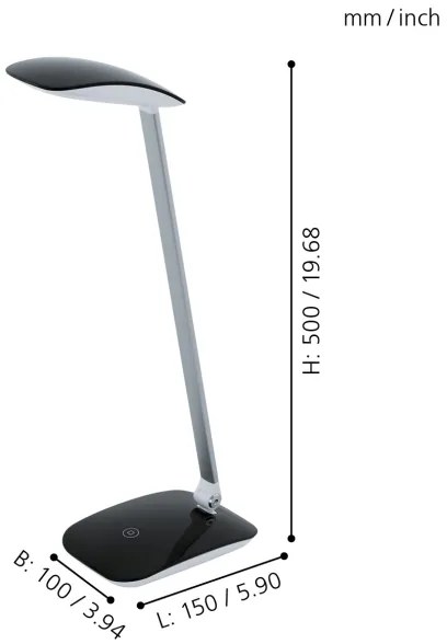 Eglo 95696 - CAJERO LED fényerőszabályozható asztali lámpa LED/4,5W/USB