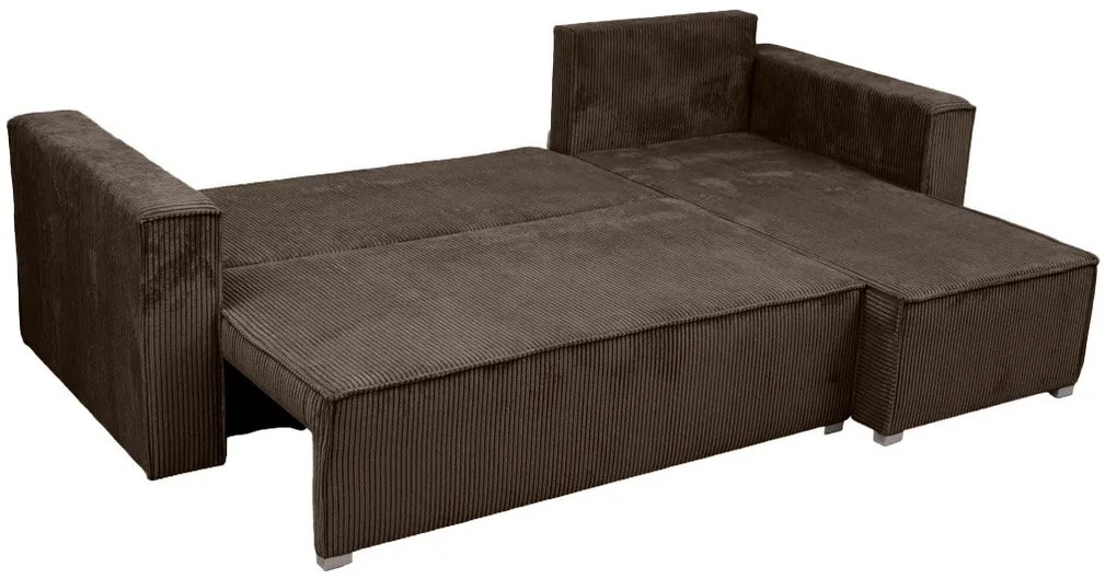 Sötétbarna sarokkanapé SMART COSARO, kinyitható + 2 párna AJÁNDÉK