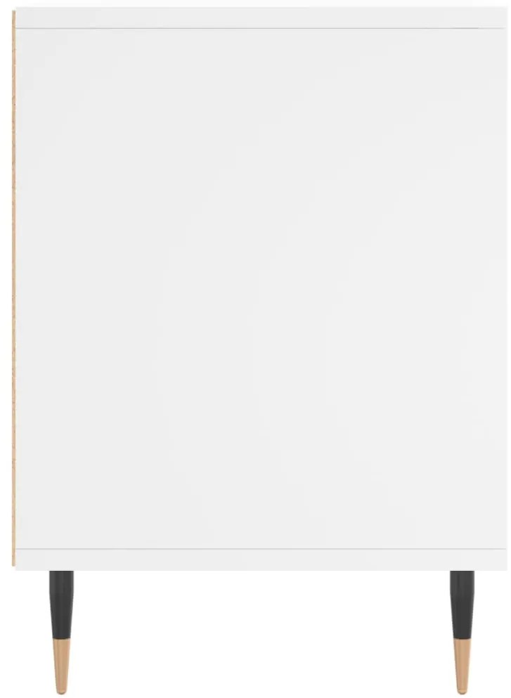 Fehér szerelt fa éjjeliszekrény 40 x 35 x 50 cm