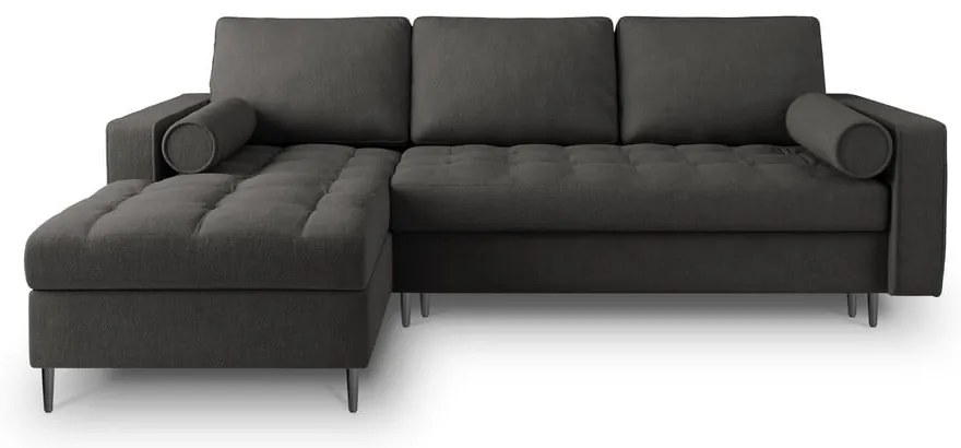 Santo sötétszürke kinyitható sarokkanapé, bal oldali - Milo Casa