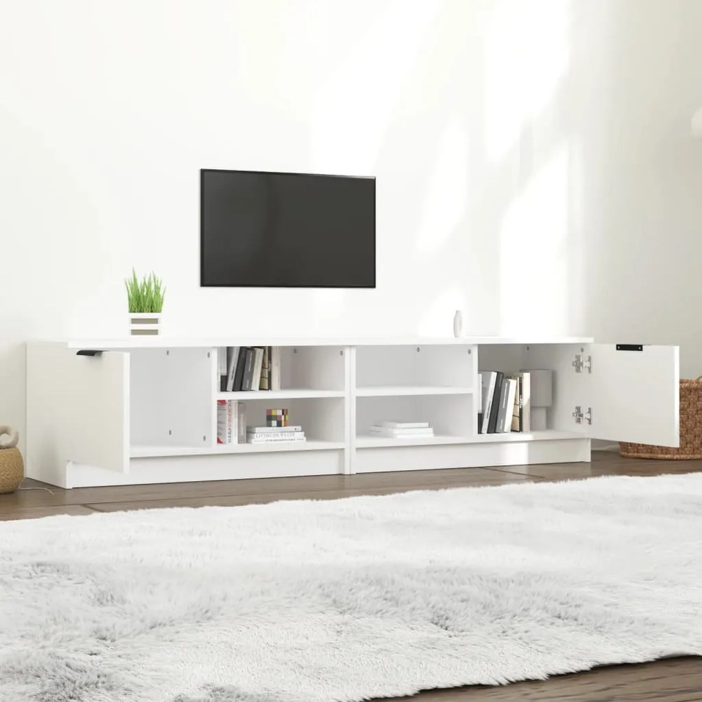 2 db fehér szerelt fa TV-szekrény 80 x 35 x 36,5 cm
