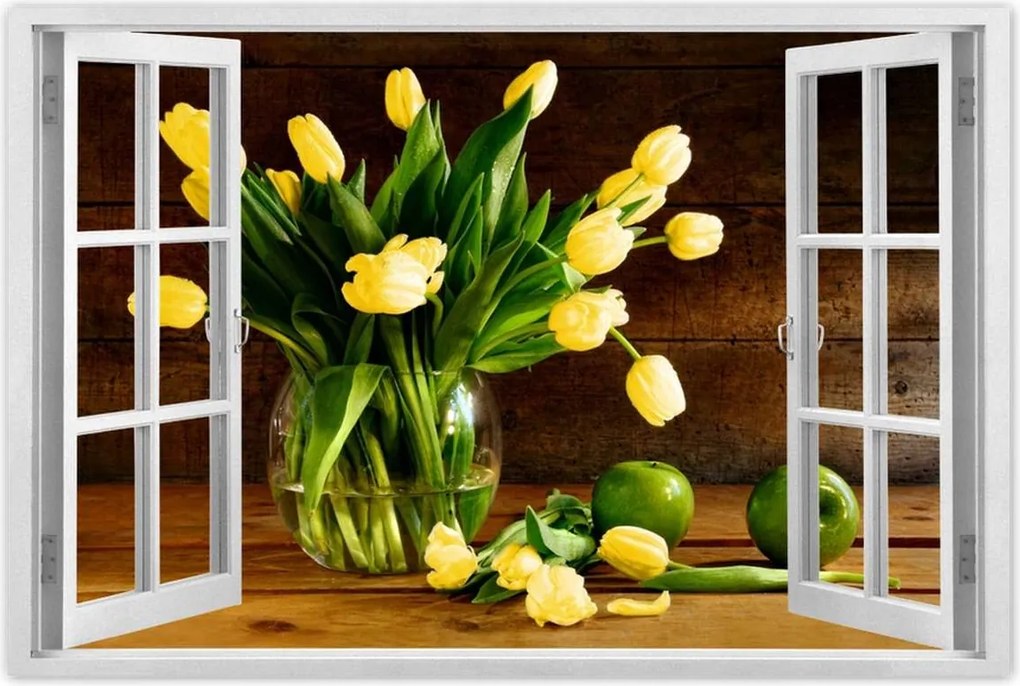 Poszterek 90x60 Sárga tulipánok