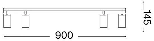 Ideal Lux - LED Spotlámpa PROFILO 4xGU10/7W/230V fekete