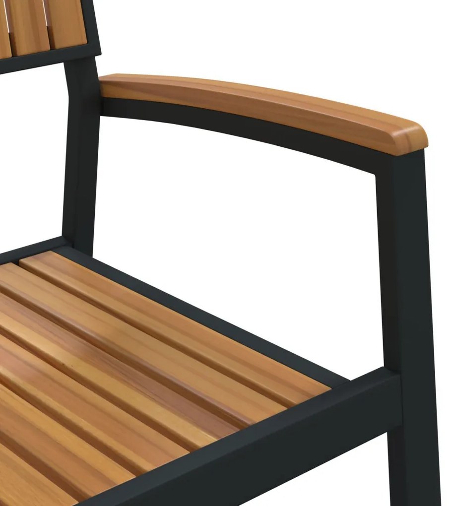 Kert étkező szett 5 pcs Fekete és barna 140 x 80 x 75 cm