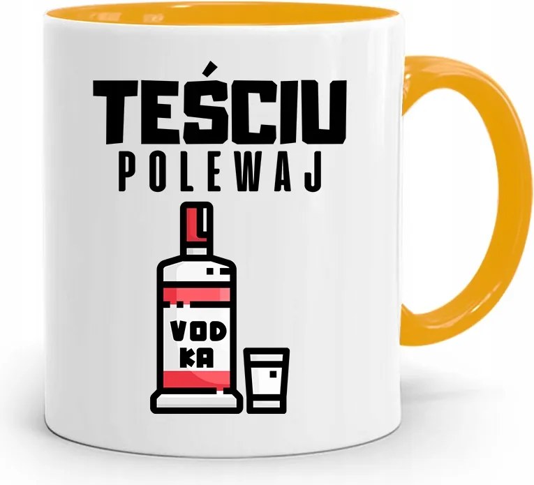 Sárga Bögre Apósnak Ajándék Nyomtatott Fotóval