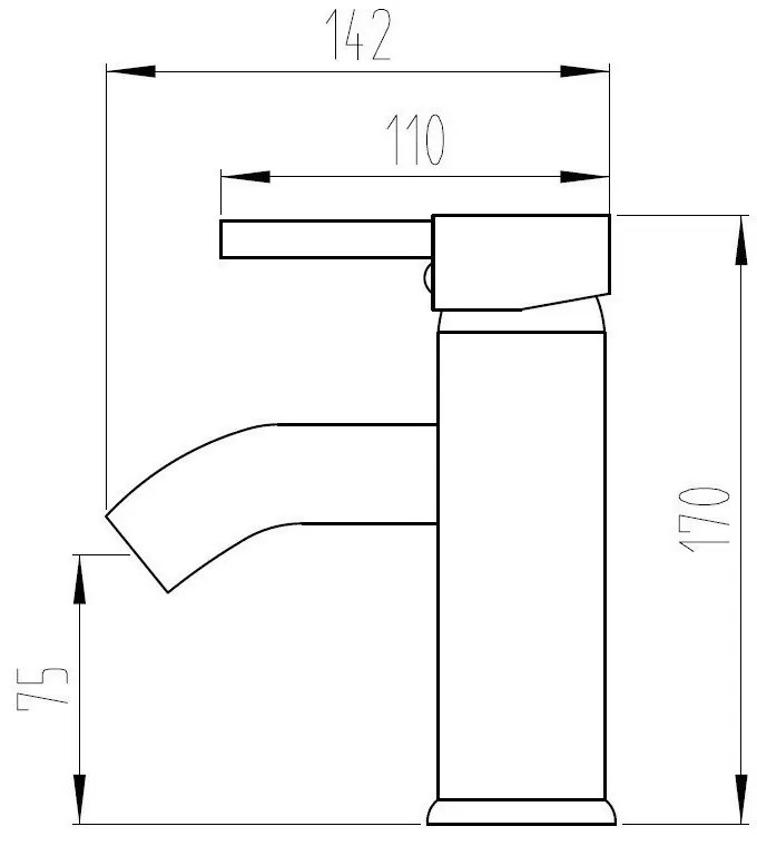 Mexen Lua mosdó csaptelep - fekete (72800-70)