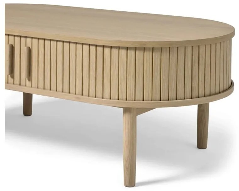 Natúr színű dohányzóasztal tölgyfa dekorral 60x120 cm Meta – Unique Furniture