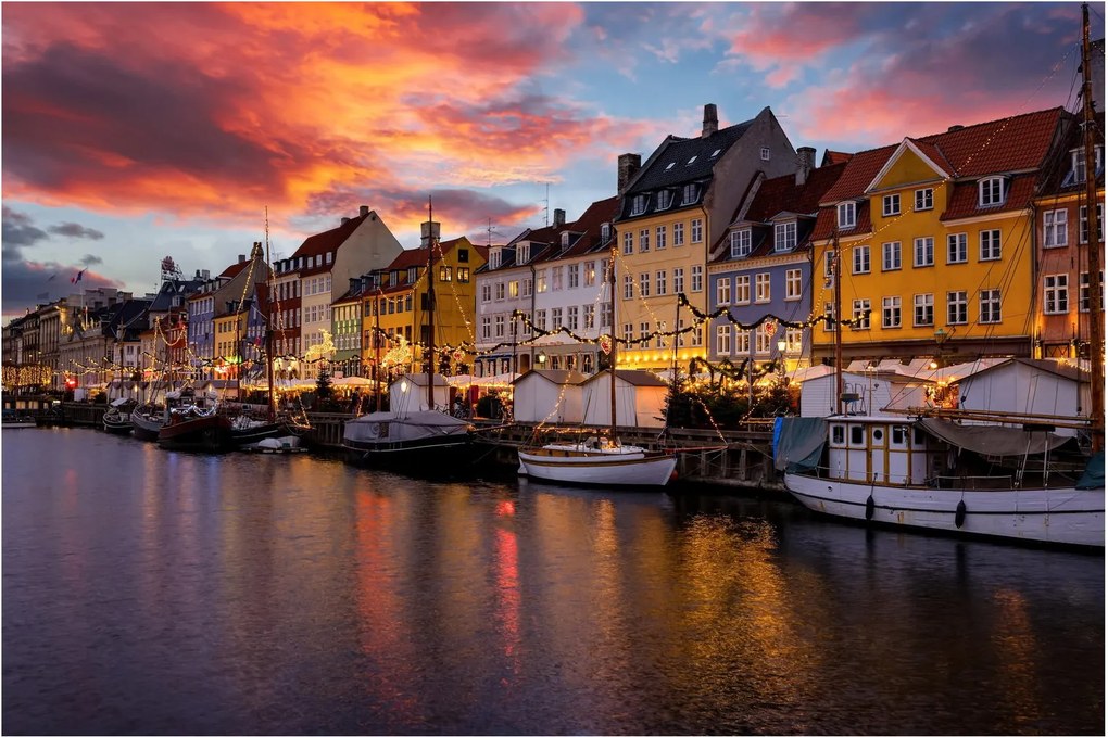 Kép - Nyhavn, Koppenhága (90x60 cm)