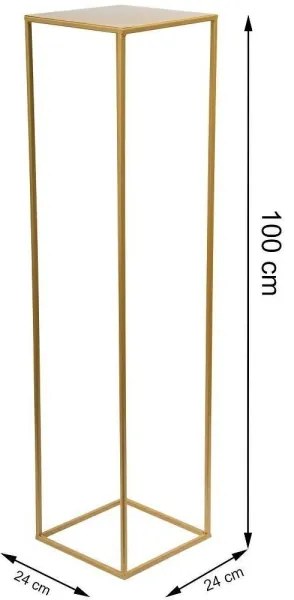 Virágállvány 100x24 cm arany színben