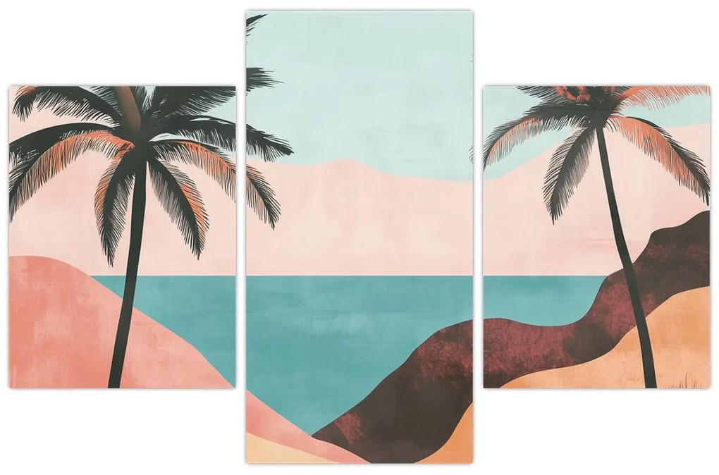 Kép - Pálmafák a tengernél (90x60 cm)