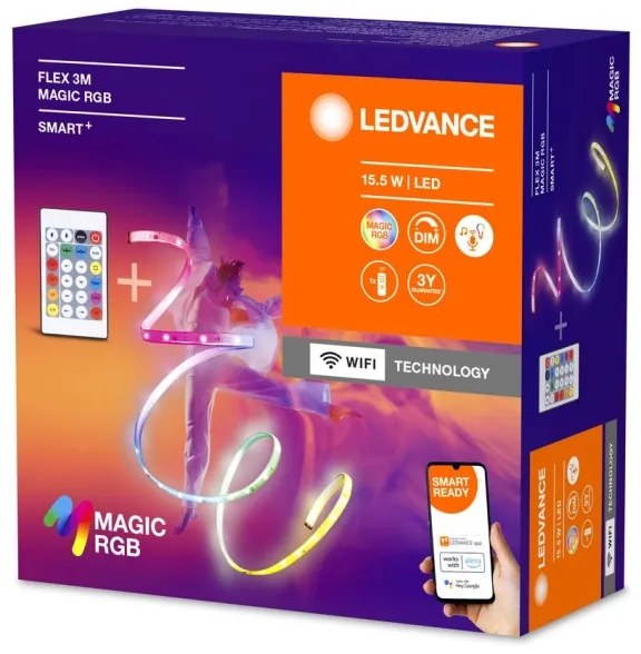 Ledvance- LED RGB Dimmelhető szalag SMART+ MAGIC FLEX 3m LED/15,5W/230V Wi-Fi+ távirányító