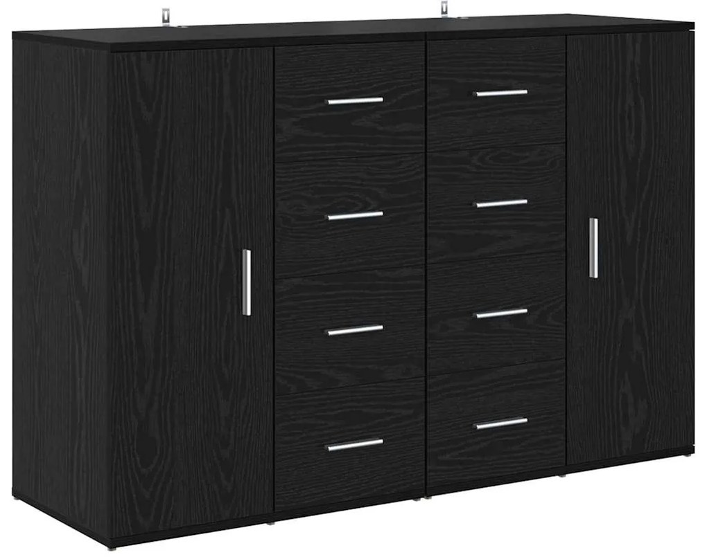 Oldalszekrények Corona 2 pcs Fekete tölgy 59 x 39 x 80 cm