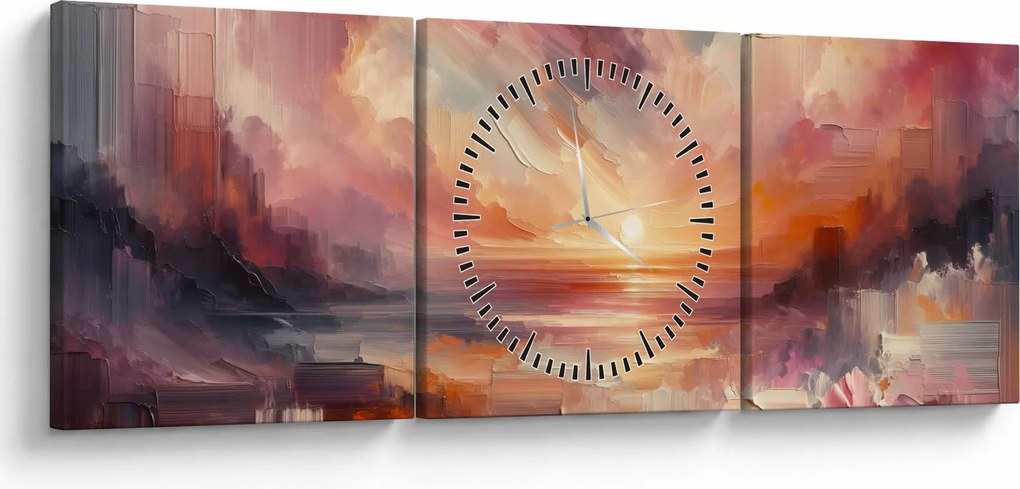 Kép - Festett alkonyat (órával) (90x30 cm)