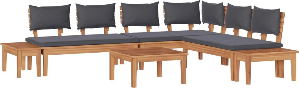 vidaXL Kerti Kanapé Szett 3 pcs Barna és Szürke