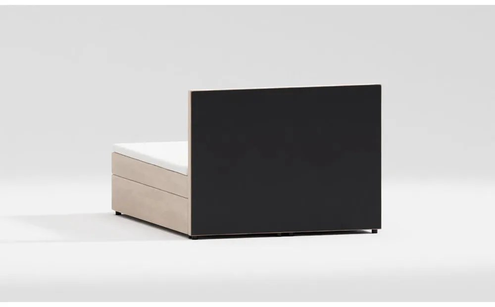 Bézs ágyneműtartós boxspring ágy 200x200 cm Flip – Ropez